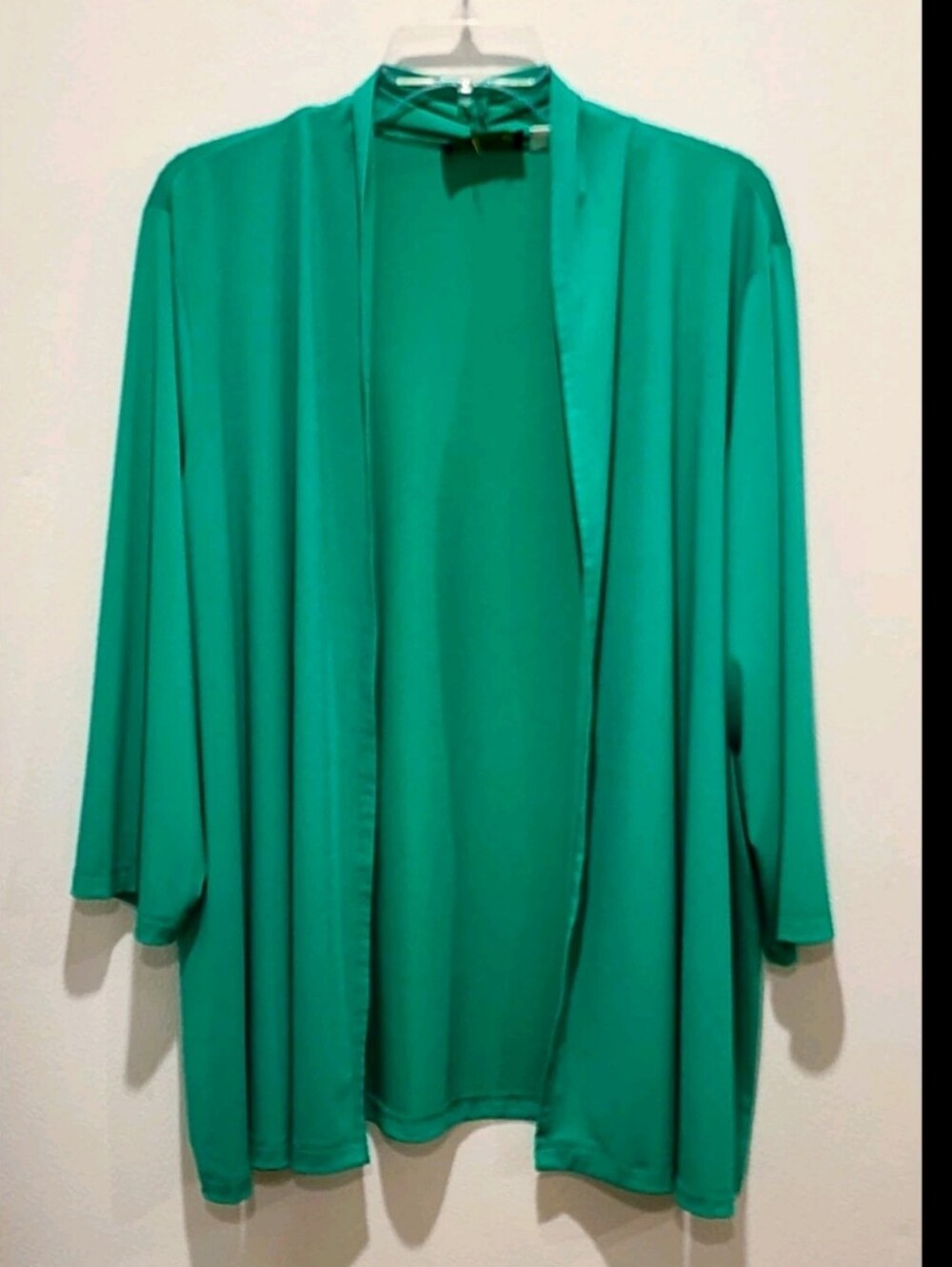 Bob Mackie Open Top Blouse Size 2X Green Stretch